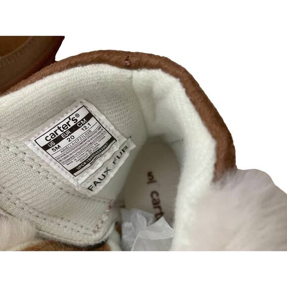 Carter's Fashion Brown Boots Faux Fur Toddler Girl Shoes 5 NWT - Picture 5 of 6